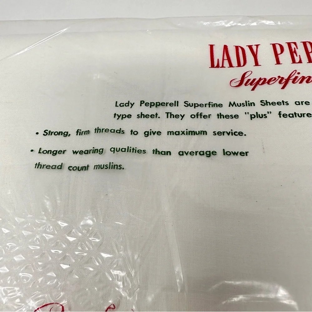 Lady Pepperell Vintage NIP Superfine Muslin Flat Sheet White Twin